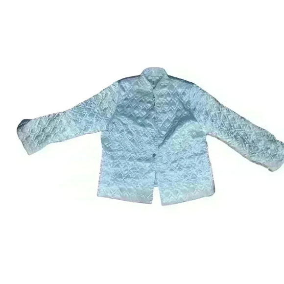 Oscar de la Renta  quilted  Jacket NWT SZ L Button Down Avant Garde Elegant - Picture 1 of 9